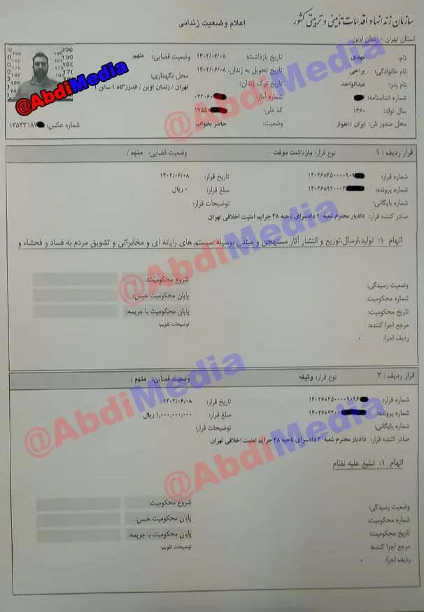 هنوز قرار نهایی دادسرا برای مهدی یراحی صادر نشده است/ اتهامات تفهیم شده تولید و توزیع آثار مستهجن و تبلیغ علیه نظام