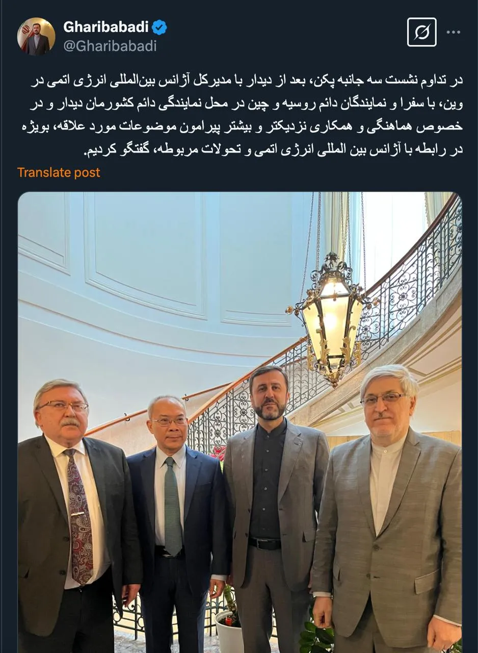 کاظم غریب آبادی معاون وزیر امورخارجه از پیگیری ها‌ ورایزنی های ببین المللی خود میگوید