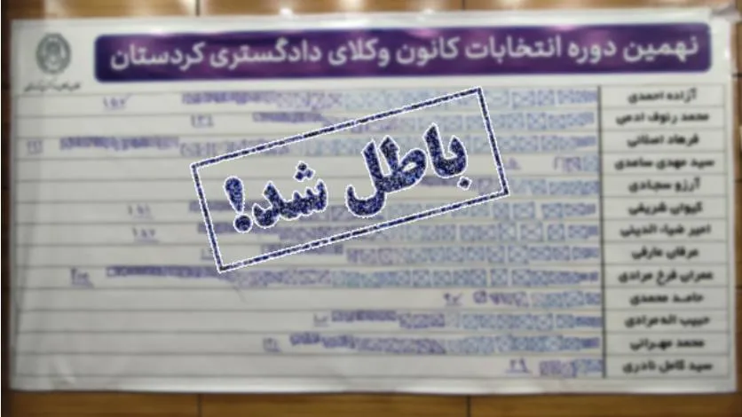 هیات نظارت، انتخابات نهمین دوره هیئت مدیره کانون وکلای کردستان را ابطال کرد