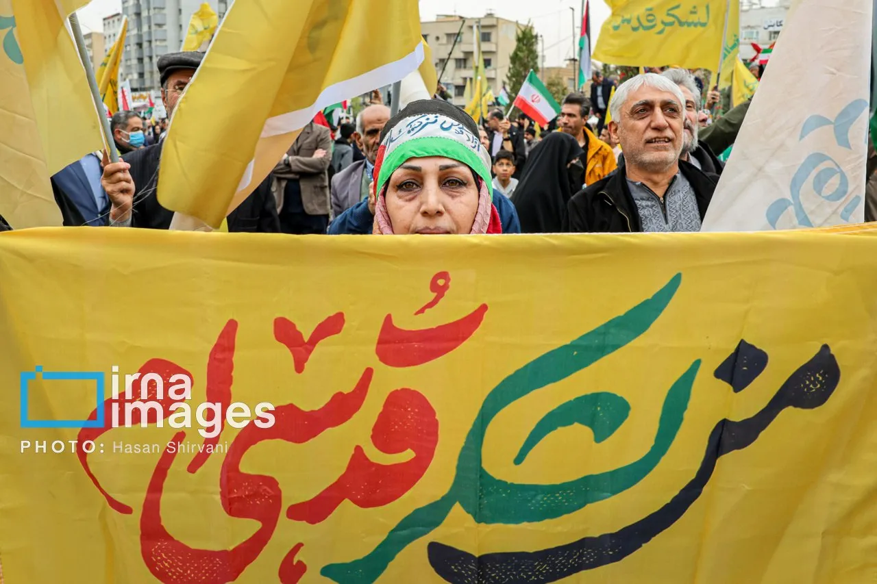  تصویر خبرگزاری ایرنا از راهپیمایی روز قدس