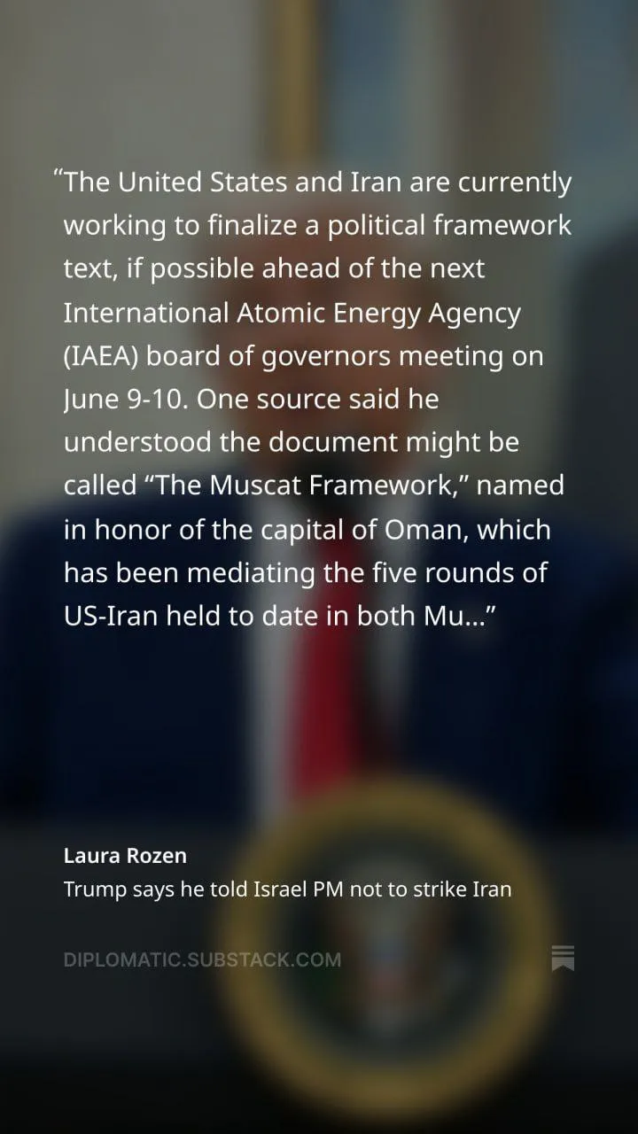  لارا روزن خبرنگار دیپلماتیک: توافق ایران آمریکا قبل از ۲۰ خرداد نهایی می شود. نام آن را توافق مسقط گذاشته اند که به افتخار پایتخت عمان نامگذاری شده است