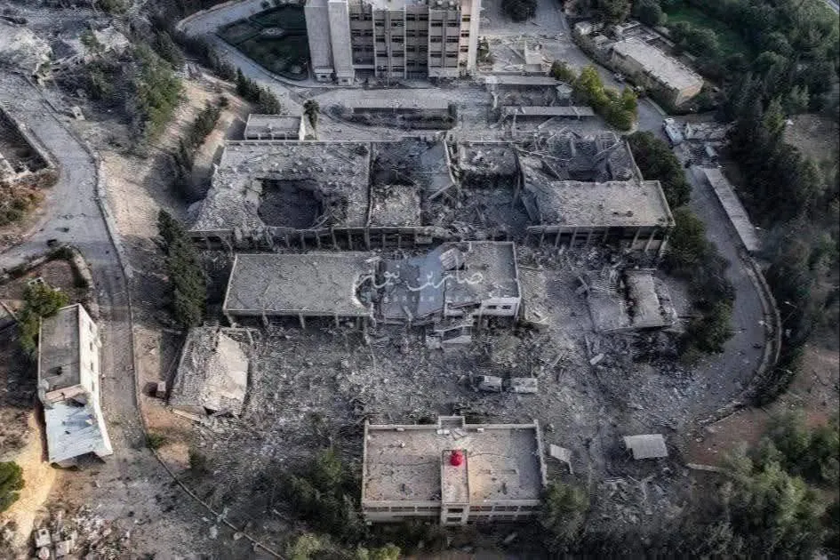 تصویر هوایی از وزارت دفاع سوریه پس از حمله اسرائیل