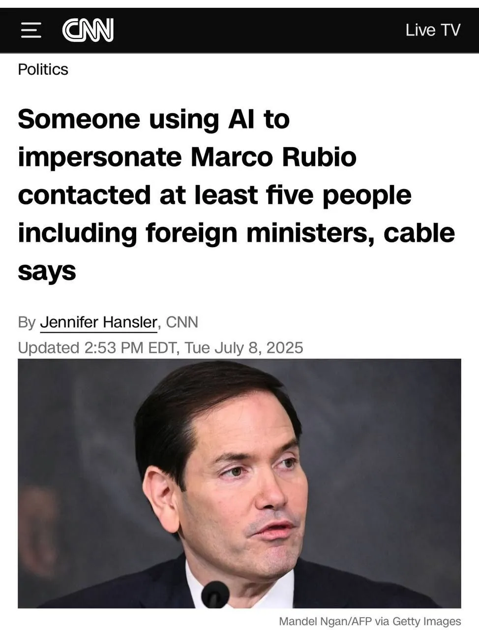  وزیر خارجه آمریکا هک شد