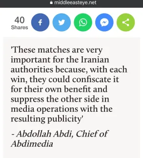 I took part in the following article of Middleeast Eye written by By Elis Gjevori about "How Iran's team struggled to walk a political tight-rope"
