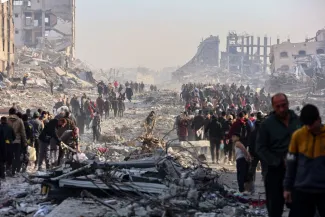 تصاویر خبرگزاری فرانسه از بازگشت فلسطینی ها به غزه