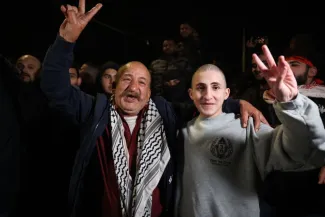  تصاویری از آزادی اسرای فلسطینی 