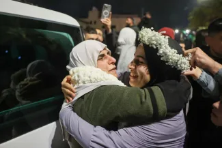  تصاویری از آزادی اسرای فلسطینی 
