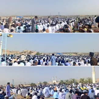  برگزاری مراسم نماز عید قربان اهل‌سنت ایرانشهر
