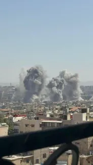  تصاویری دیگر از حمله اسرائیل به ساختمان ستادکل ارتش سوریه