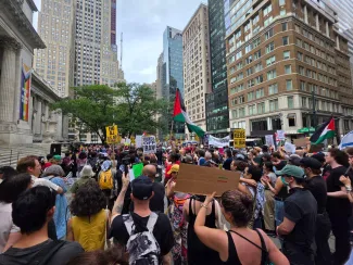 تصاویری از تظاهرات در حمایت از ایران در نیویورک