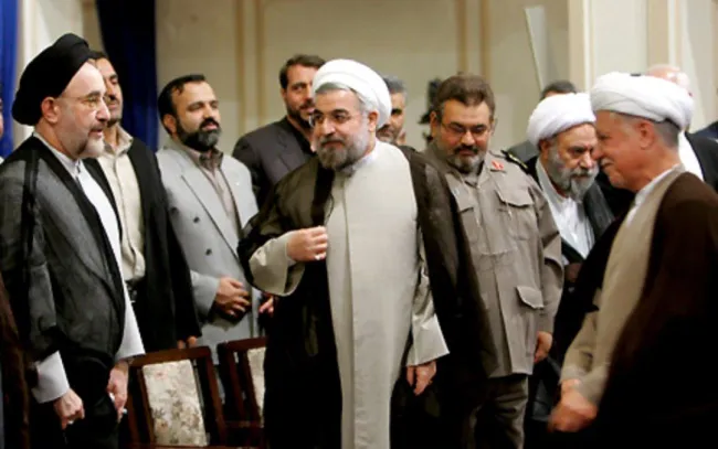 اکبر هاشمی رفسنجانی، حسن روحانی و سید محمد خاتمی