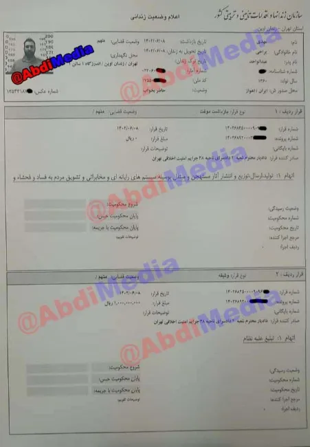 هنوز قرار نهایی دادسرا برای مهدی یراحی صادر نشده است/ اتهامات تفهیم شده تولید و توزیع آثار مستهجن و تبلیغ علیه نظام