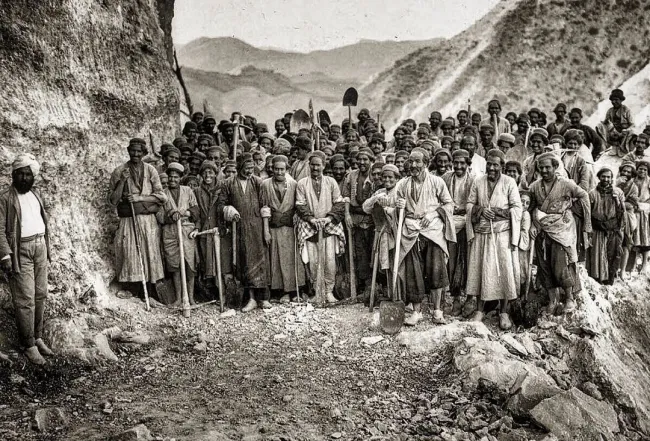  به مناسبت ۹۱ سالگی احداث جاده چالوس / مردانی که به سختی و با کمترین امکانات این جاده را ساختند.