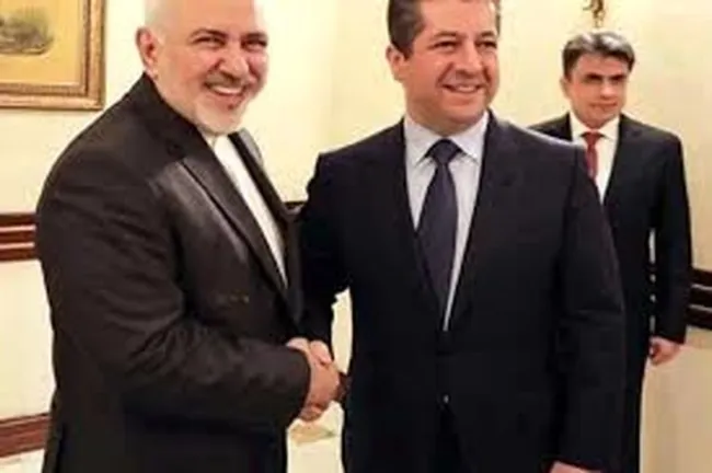  دیدار مسرور بارزانی و محمد جواد ظریف در داووس/ گفت و گو به زبان فارسی مورد توجه رسانه ها قرار گرفت.