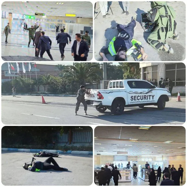 برگزاری تمرین طرح پیشامد احتمالی امنیتی در فرودگاه اهواز