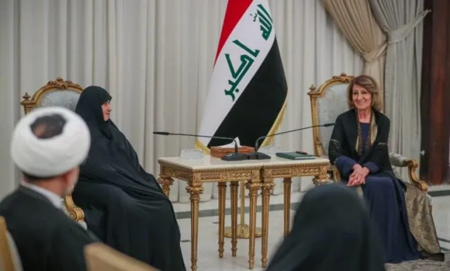نشست جمیله علم الهدی با همسر رئیس جمهور عراق