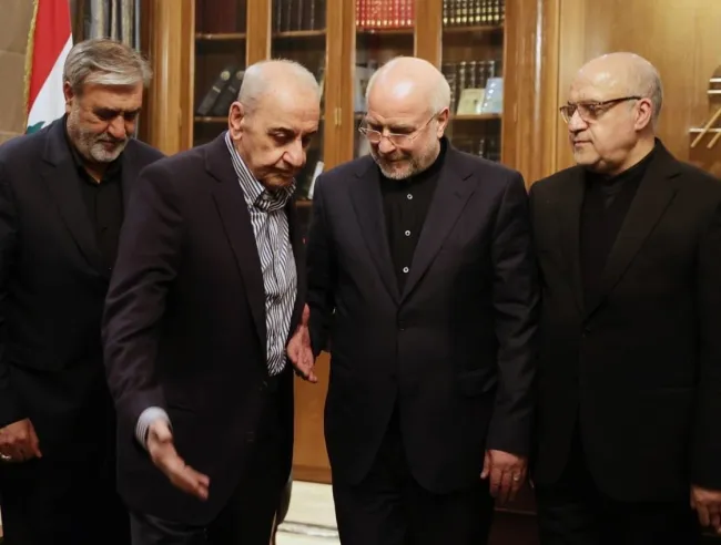 قالیباف در دیدار رئیس مجلس لبنان: تصمیم دولت لبنان برای قطع پرواز بین ایران و بیروت تحت تاثیر آمریکا است؛ این مسأله باید مرتفع شود 