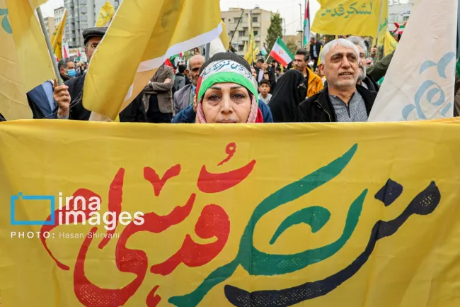  تصویر خبرگزاری ایرنا از راهپیمایی روز قدس