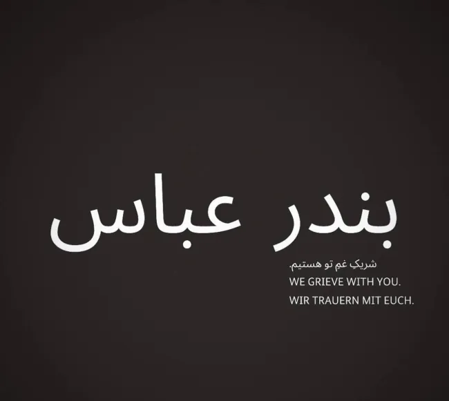  سفارت آلمان در ایران: بندرعباس؛ شریک غم تو هستیم