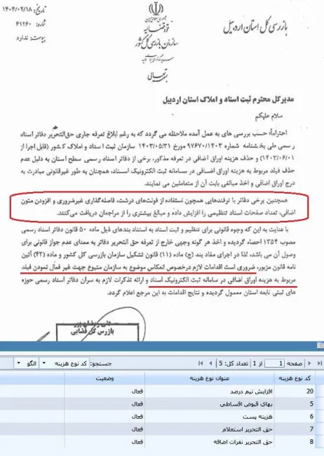 دریافت غیرقانونی هزینه اوراق اضافه در دفترخانه "سرانجام" غیرممکن شد