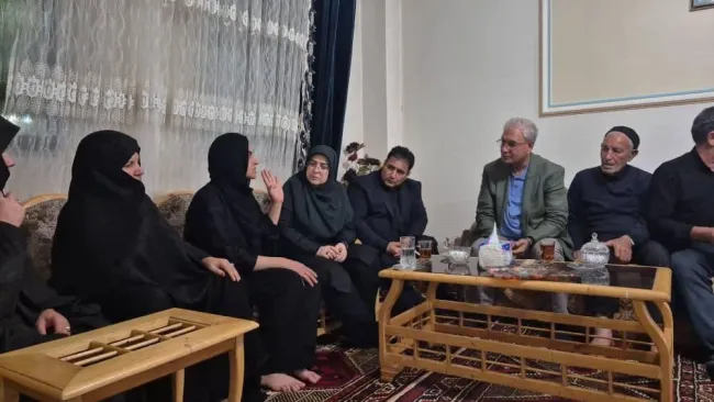  دیدار علی ربیعی دستیار رییس جمهور و فاطمه مهاجرانی سخنگوی هیئت دولت با خانواده الهه حسین نژاد