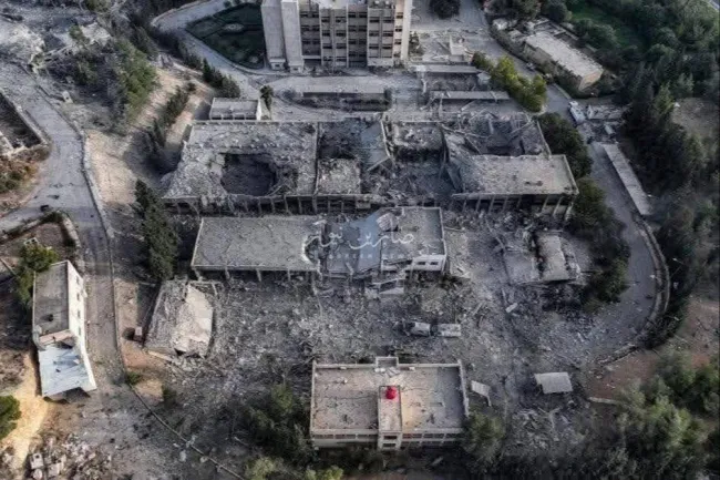 تصویر هوایی از وزارت دفاع سوریه پس از حمله اسرائیل