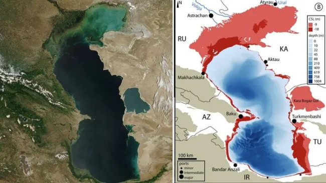  کاهش بی‌سابقه سطح آب خزر و هشدار کارشناسان