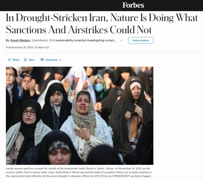 دشمن، خشکسالی و دروغ‌ علیه ایران