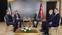  جولانی و شیبانی، رهبران تحریرالشام با رجب طیب اردوغان رئیس جمهور ترکیه و هاکان فیدان وزیر امور خارجه ترکیه در حاشیه چهارمین مجمع دیپلماسی آنتالیا دیدار کردند